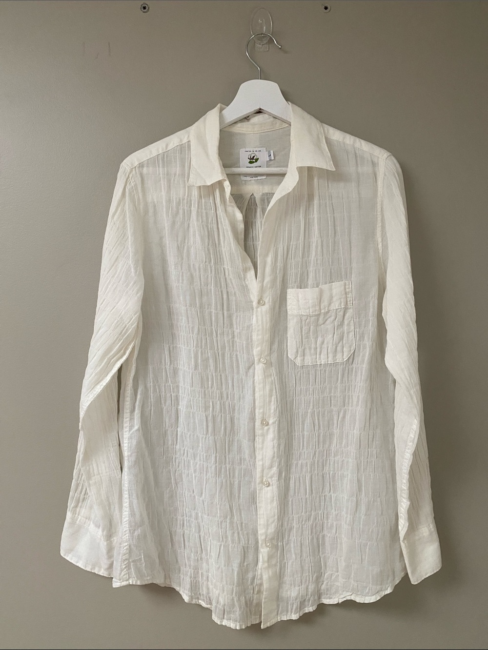 American colors by Alex Lehr Summerland Shirt Japanese Crinkle Button Up Top L